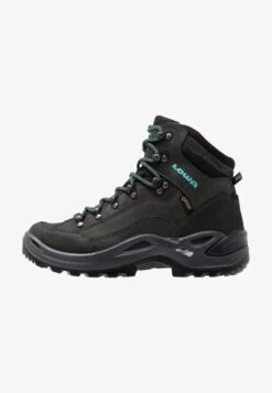 Lowa RENEGADE GTX MID - Hikingschuh - Asphalt/türkis